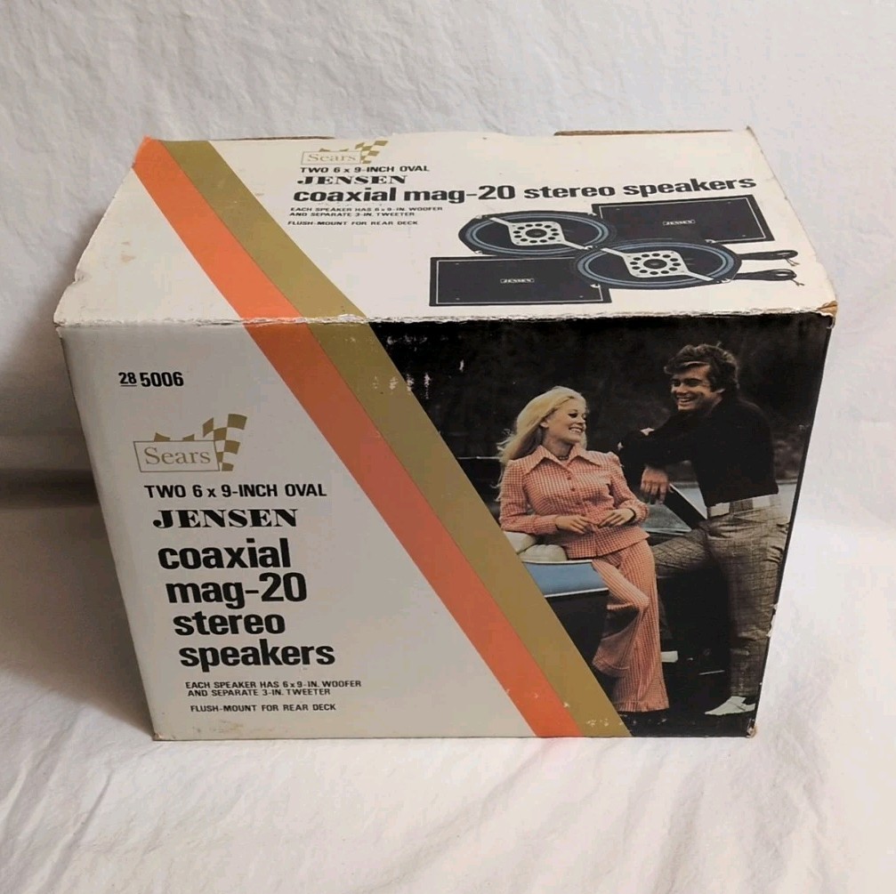 Vintage Sears Jensen Mag-20 stereo speakers NOS