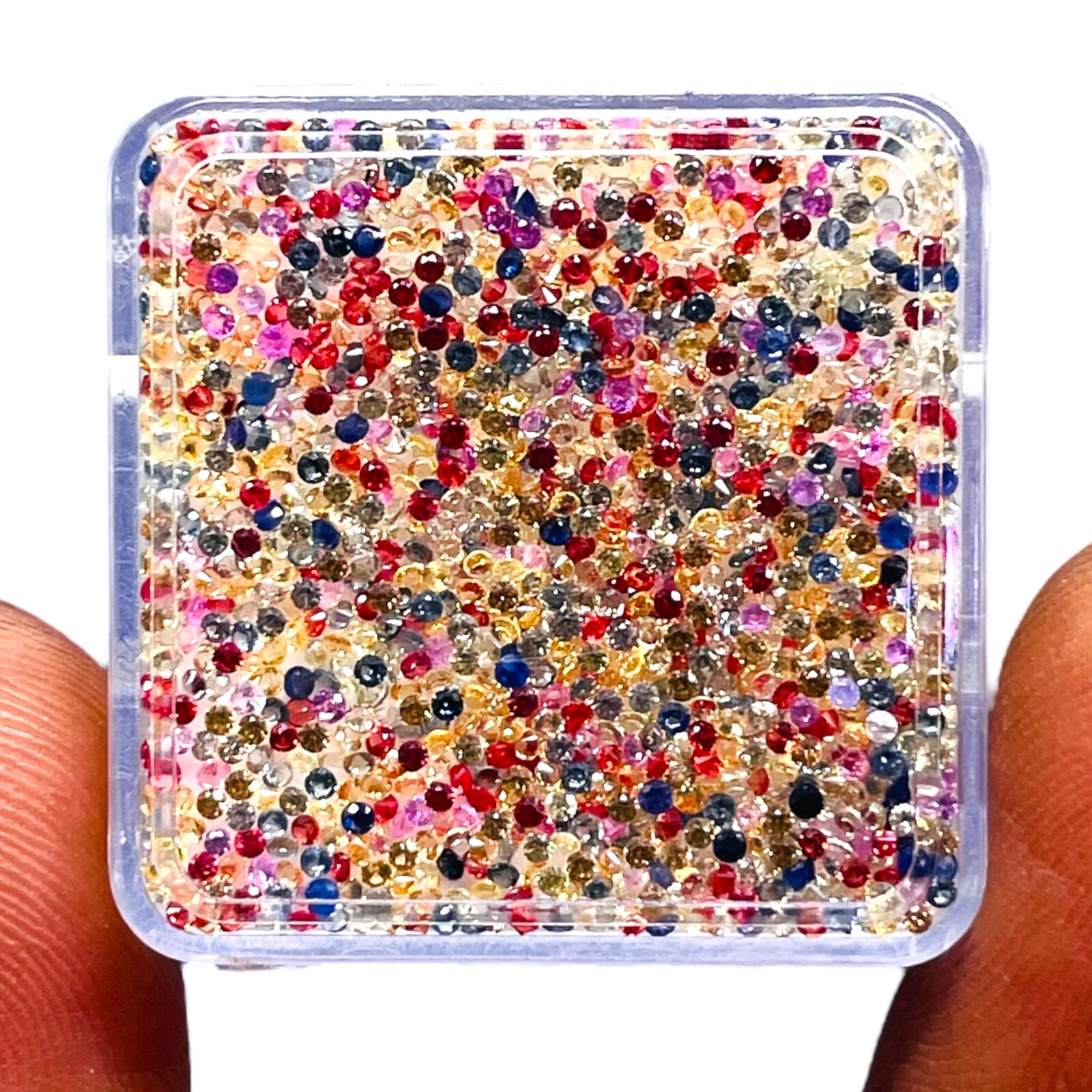 100 Pcs Natural Multi Sapphire 1mm Round Diamond Cut Dazzling Loose Gemstone Lot