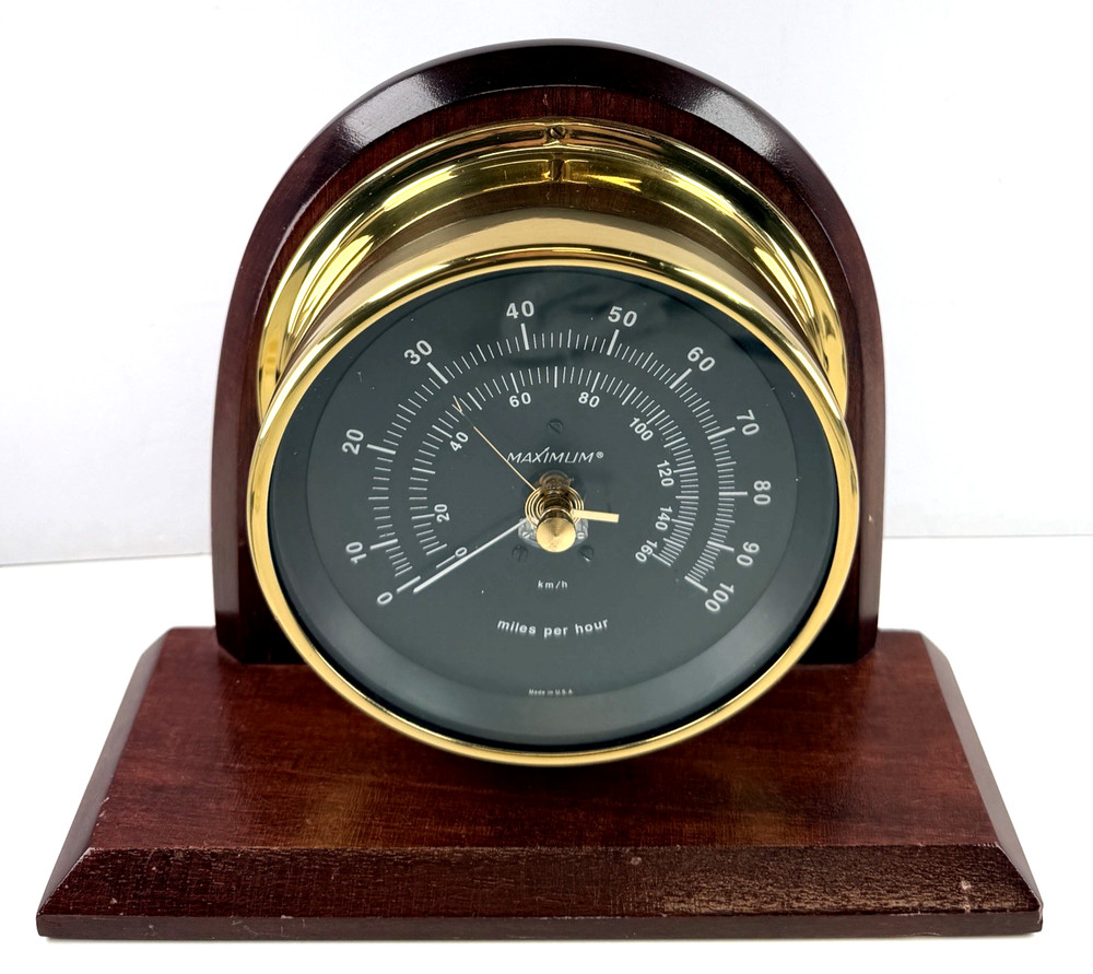 Maximum Wind & Weather Instruments Wind Speed Gauge Wood Case Mount