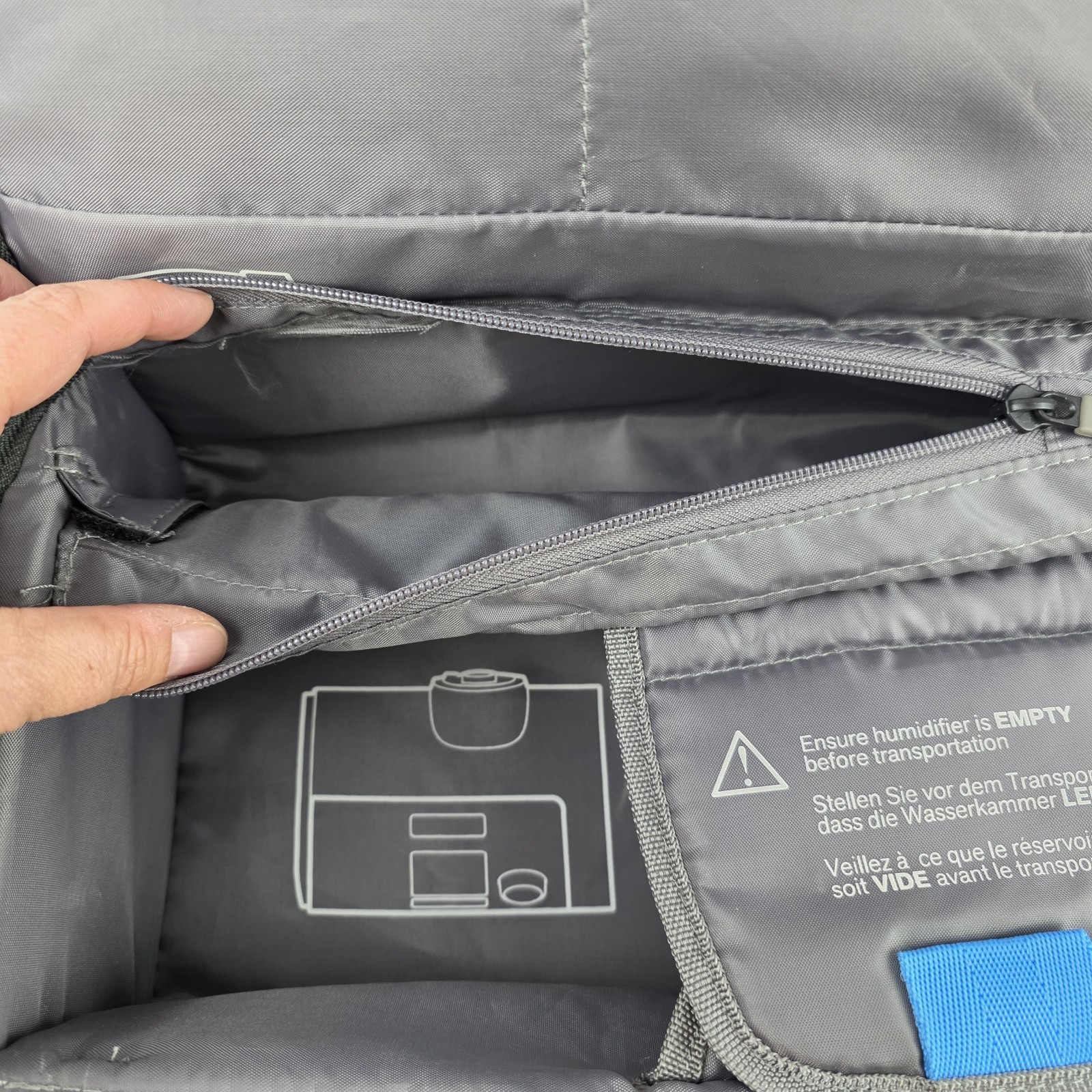 CPAP Travel Carrying Case Bag AirSense 10 AirCurve 10 Gray ResMed