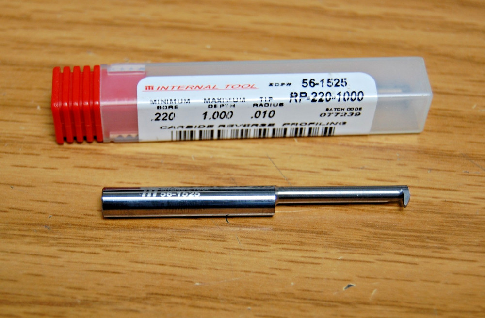 REVERSE PROFILE TOOL .2200" MIN BORE 1" MAX SOLID CARBIDE INTERNAL TOOL# 56-1525