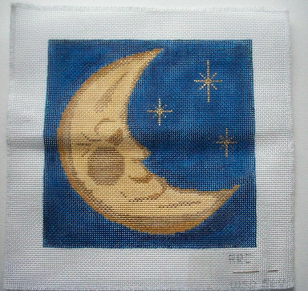 Sun & Moon hand painted canvas wool needlepoint kit