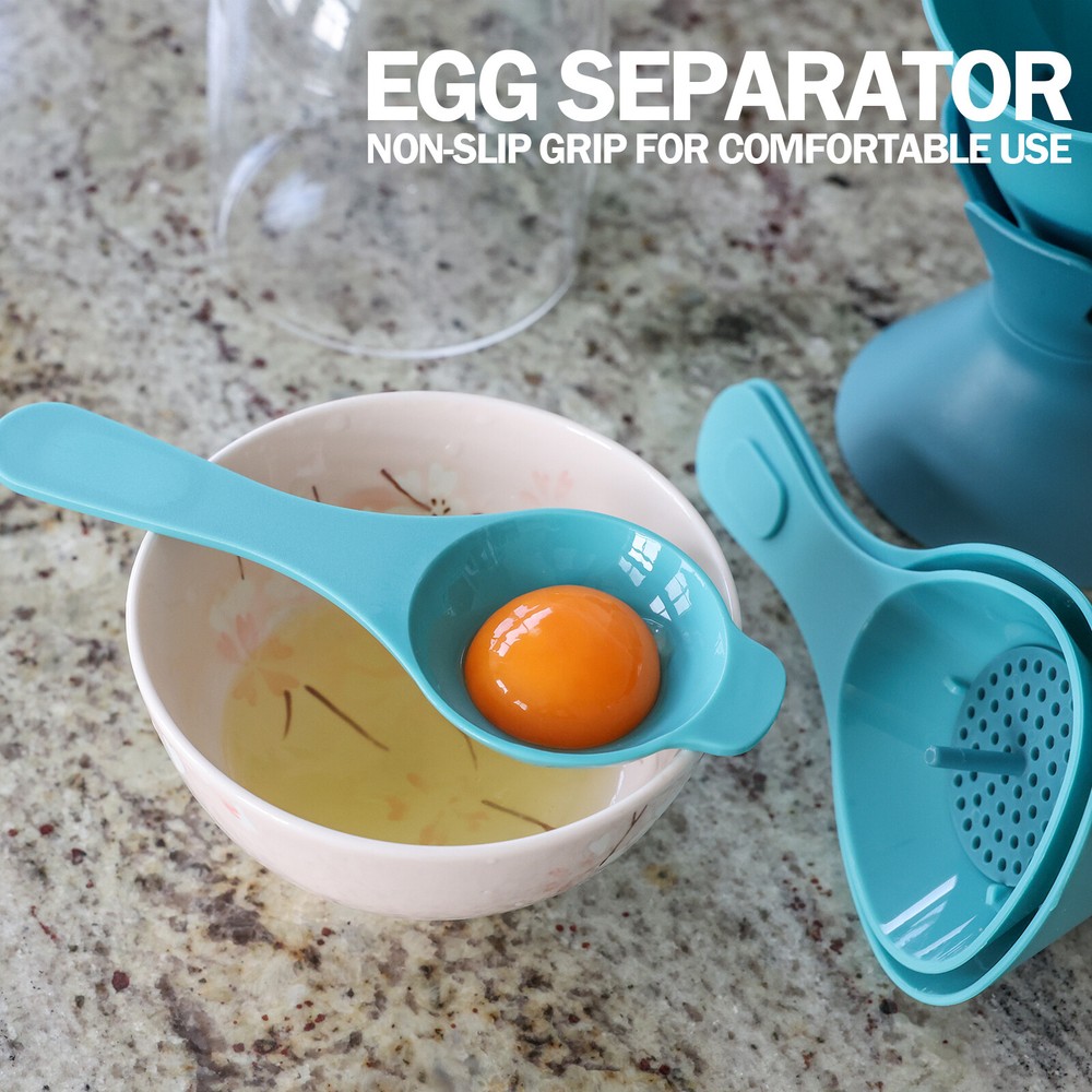 6PCS Kitchen Funnel Set with Detachable Strainer Filter & Egg Separator BPA-Free