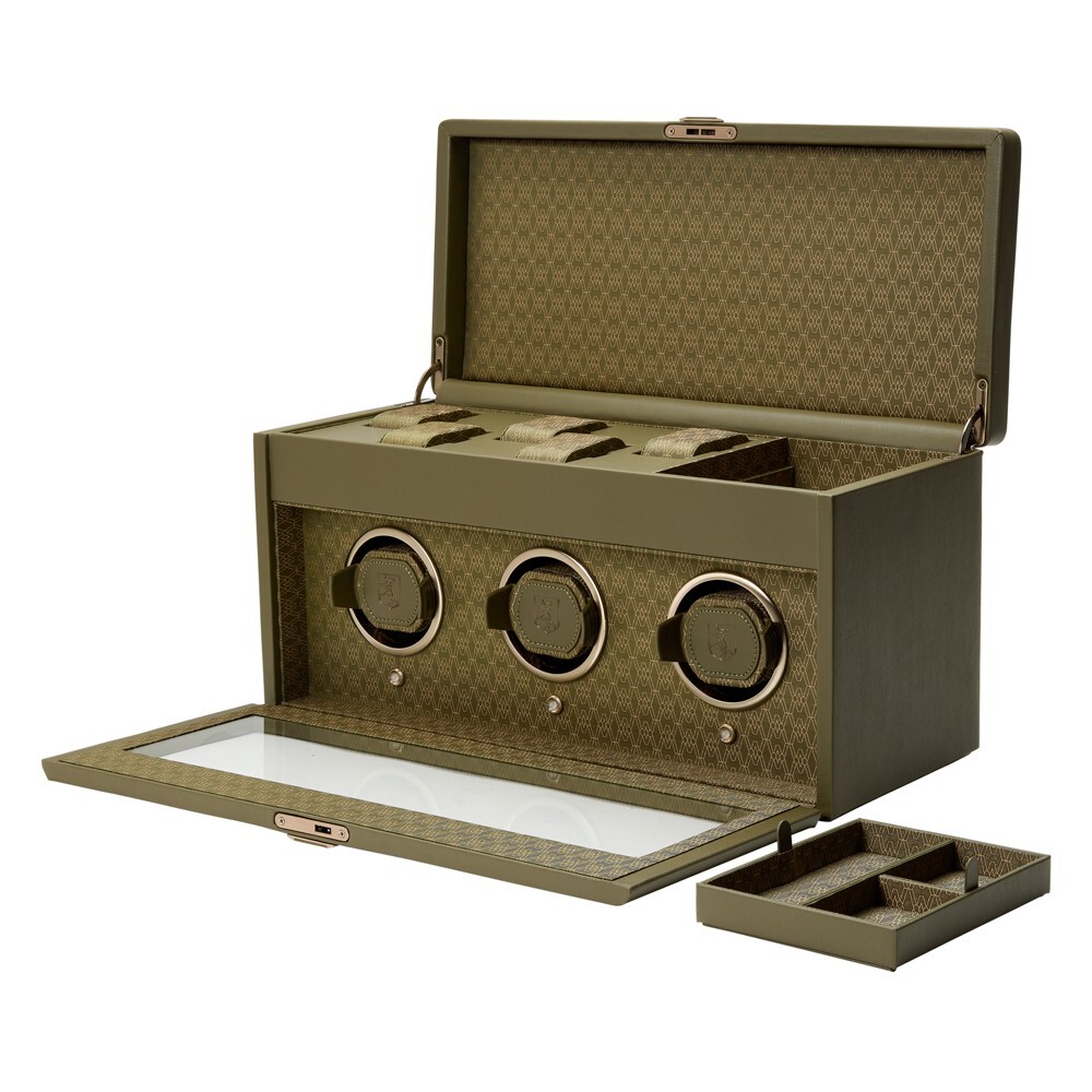 Earth Triple Watch Winder- Olive