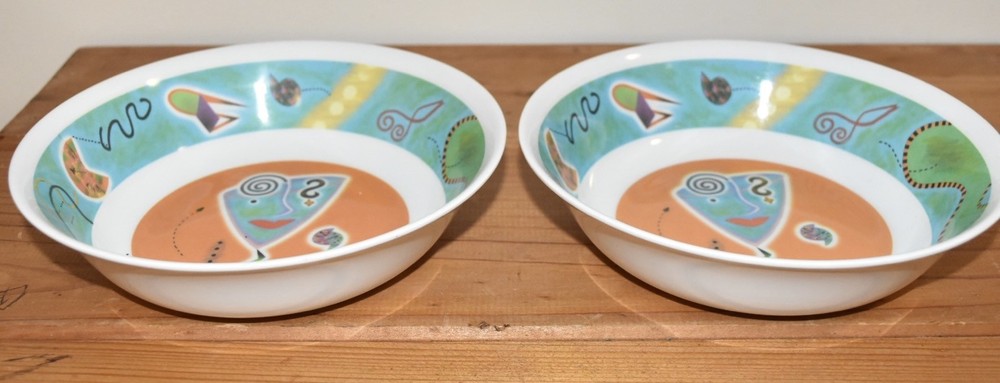 Melamine Plates, Bowls, Mugs - 2 Place Settings - EUC
