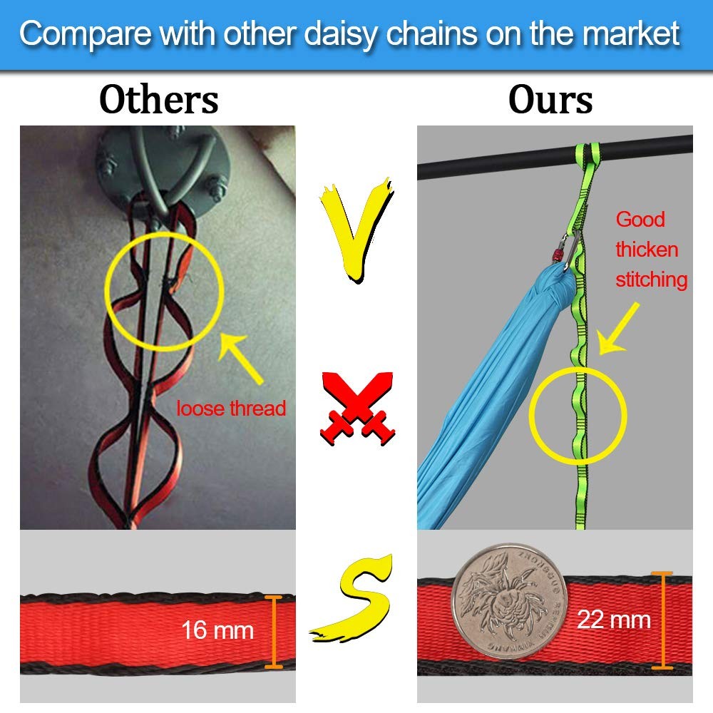 2pcs Safety Daisy Chains Strong Climbing Strap Adjustable Nylon Strap Rope Yo...