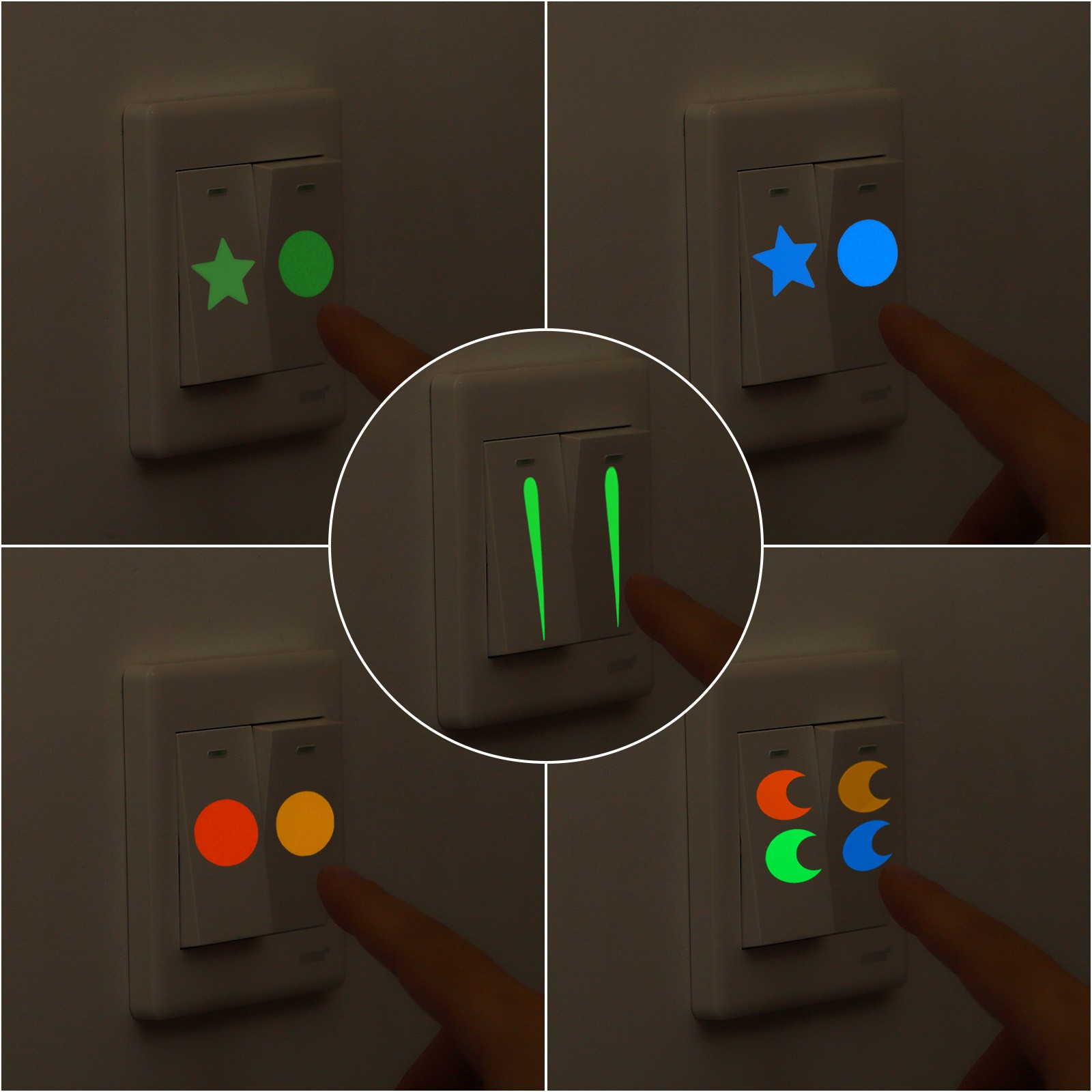 Glow in the Dark Tape Dots 0.2" 0.39" 0.59" Dots 407 Glow Dots Green 1set