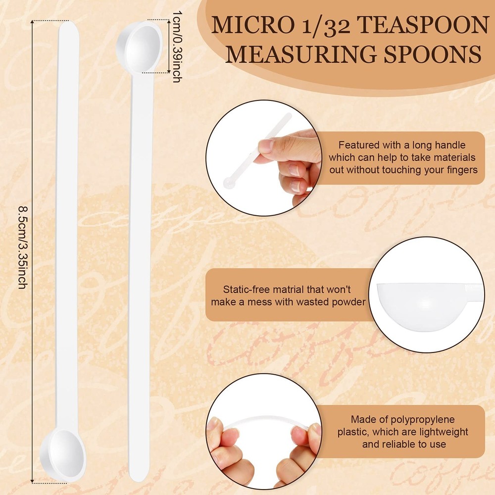 Honeydak 1/32 Teaspoon Micro Scoops 150 Milligram Mini Measuring Spoons Tiny ...