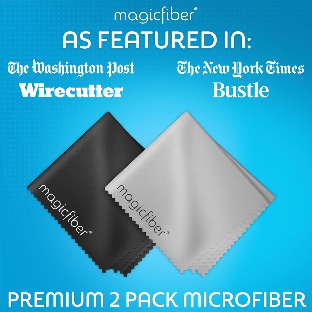 2-Pack Microfiber Cleaning Cloths - Versatile for Glasses & Screens