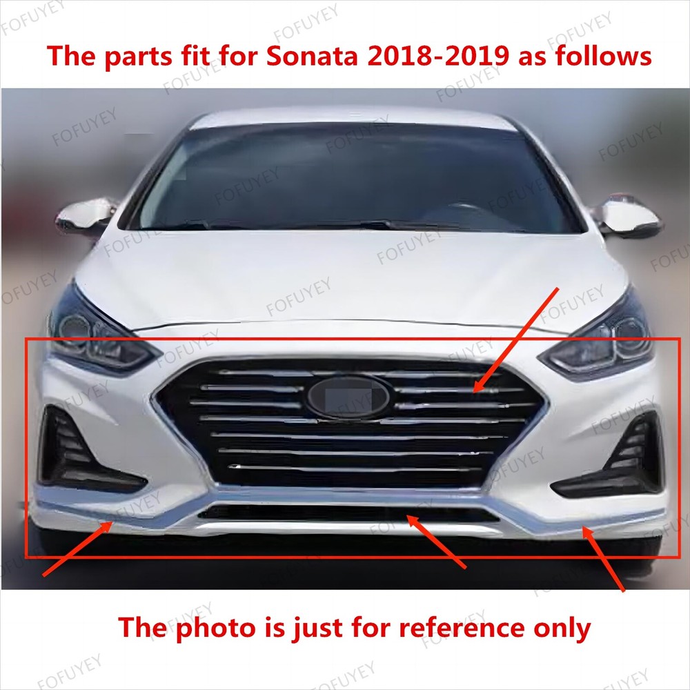 9PC For Sonata 2018-2019 Front Radiator Support Cover Grille Mesh Bumper Bracket