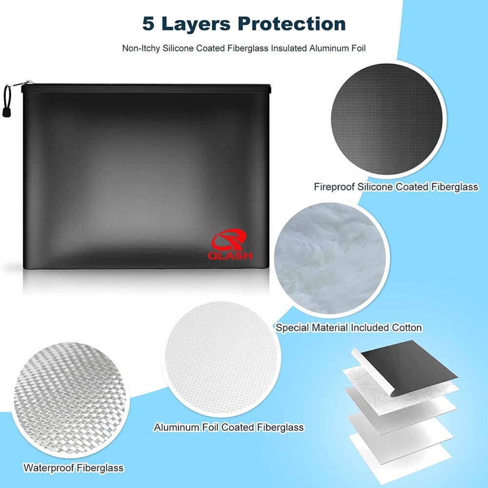 Fireproof Waterproof Bag Money Cash 4 Document File Envelope Safe Zip Case US