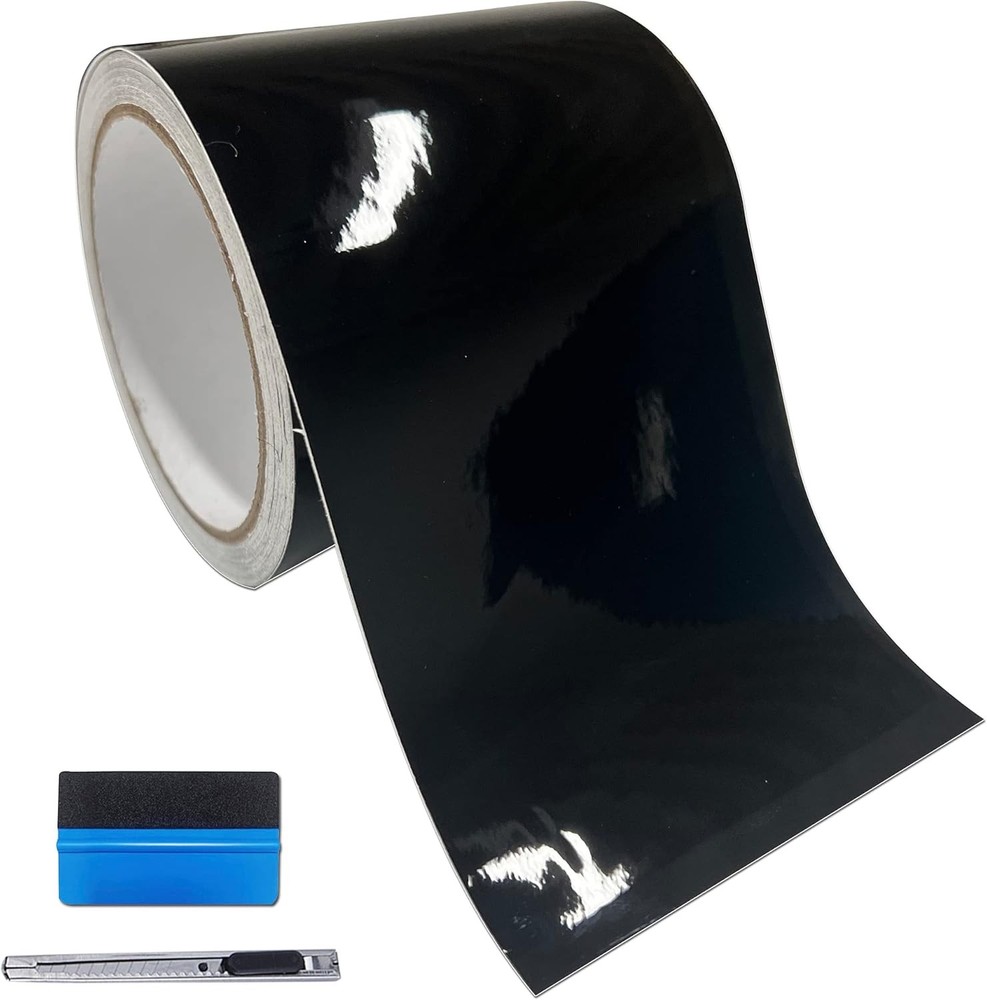 LZLRUN High Gloss Vinyl Wrap Kit for Chrome Delete, 3"x30ft