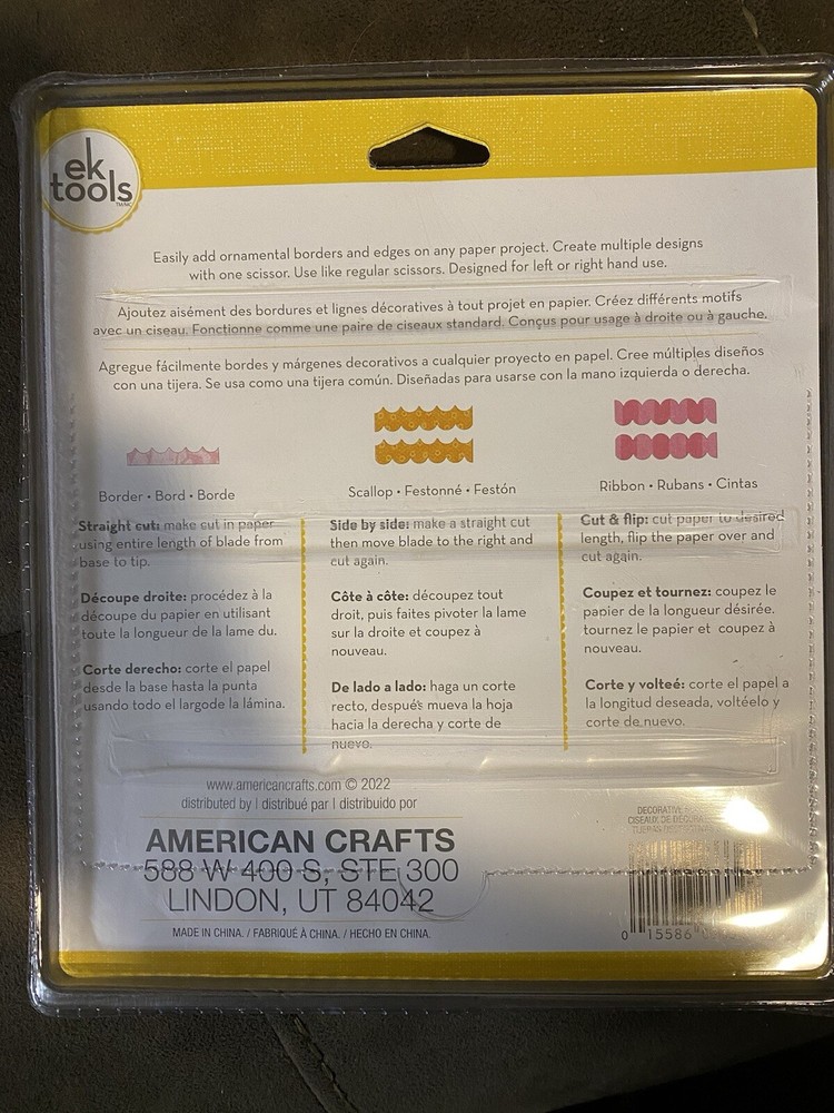 New EK Tools 3-Pack Decorative Scissors- Border, Scallop and Ribbon