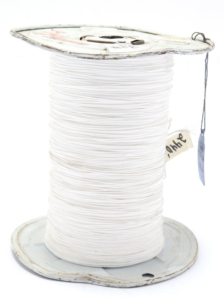 22AWG Solid Conductor Silver Plated Copper, PTFE Insulated Wire, White, 100ft