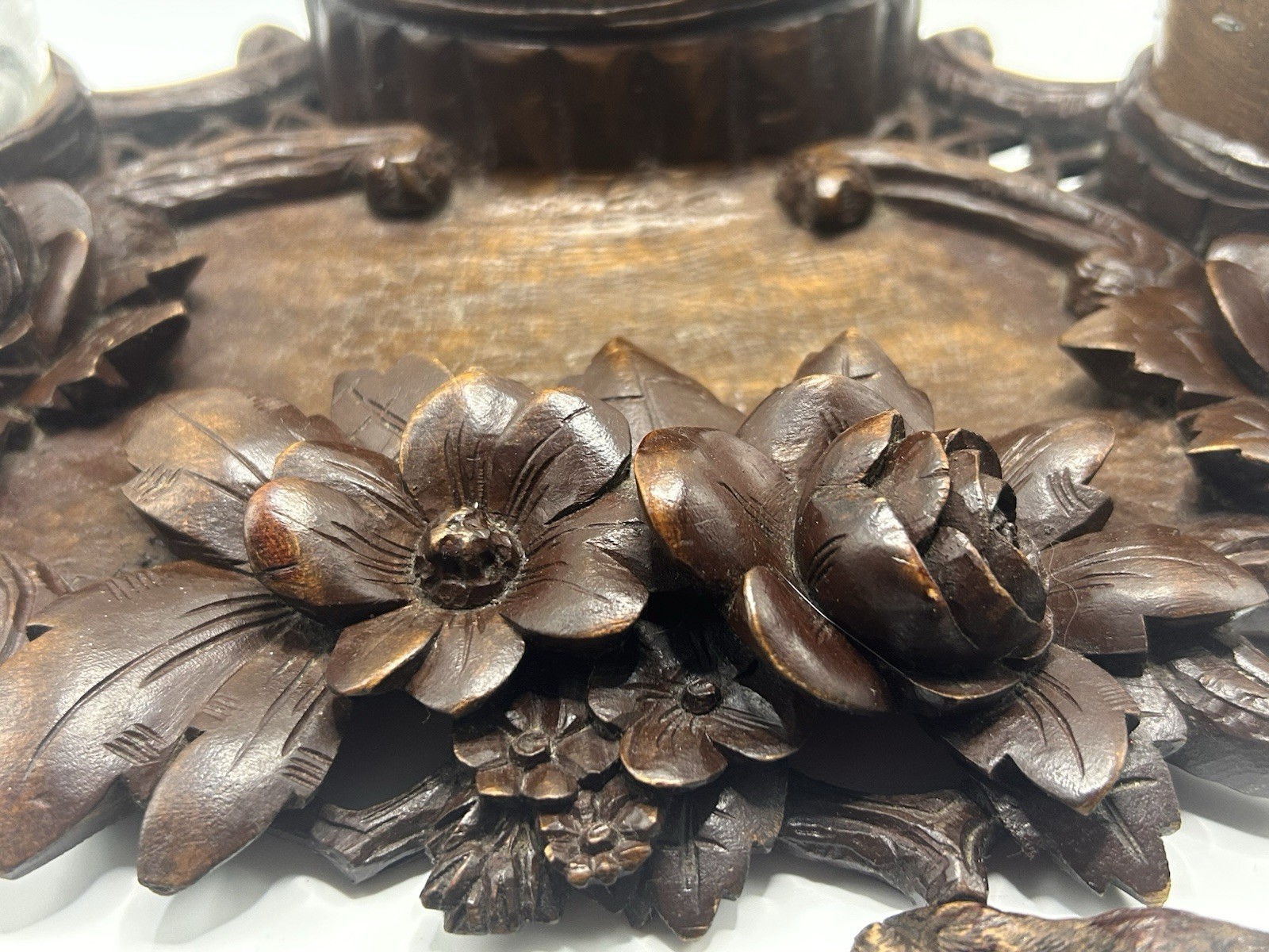 19th Century Swiss Black Forest Hand Carved Ink Stand