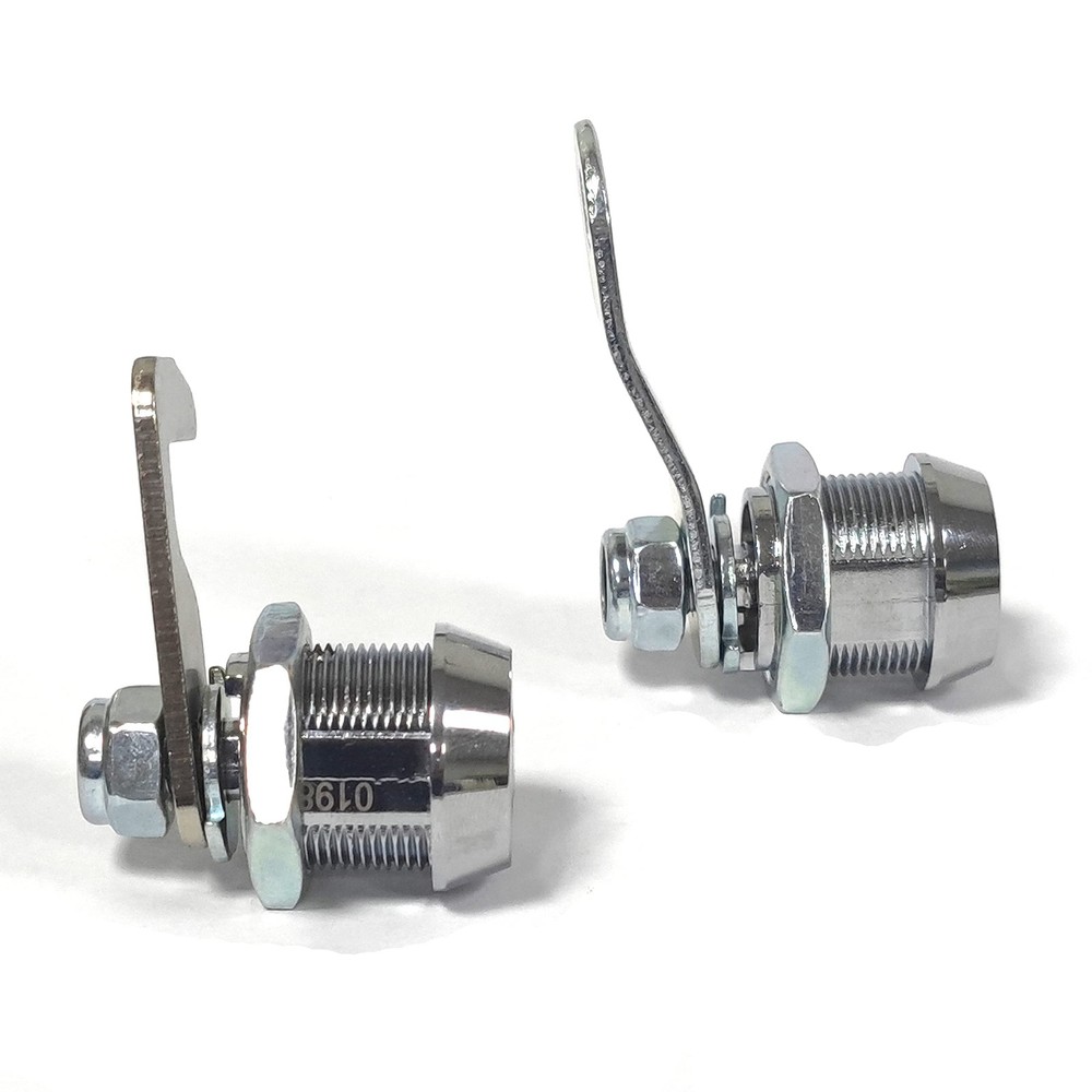 2 Pack Toolbox Lock 5/8" Tubular Cam Replacement Hook Keyed Chrome