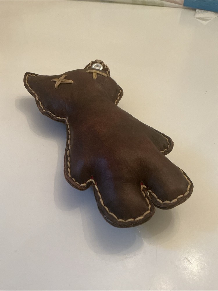 Handmade Leather Cat Voodoo Doll 7” Tall