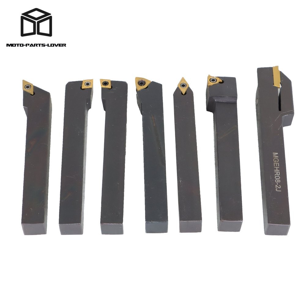 7Pcs Carbide Indexable Turning Tool 1/2" Lathe Tool Bit Thread Insert+Holder Kit
