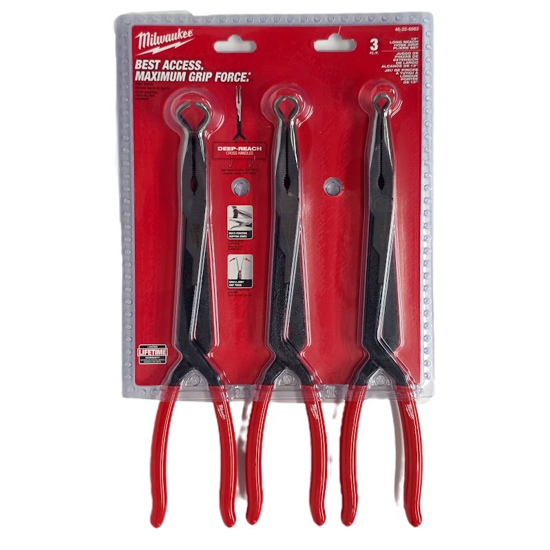 Milwaukee 48-22-6563 3PC Long Reach Hose Grip Pliers Set