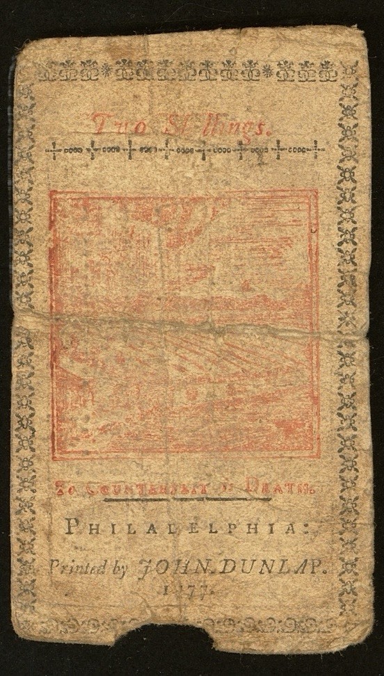 1777 PENNSYLVANIA Colonial Currency American Revolution Bank Note PA-215b, PCGS