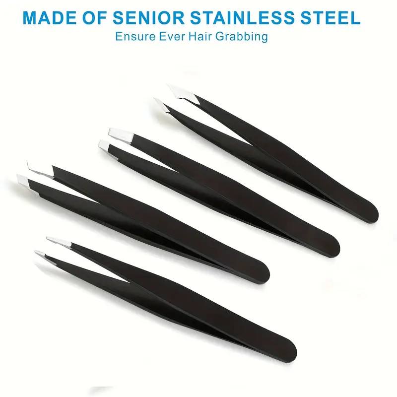 Eyebrow Tweezers Eyebrow Clip 4Piece Hair Beauty Pluckers Stainless Steel