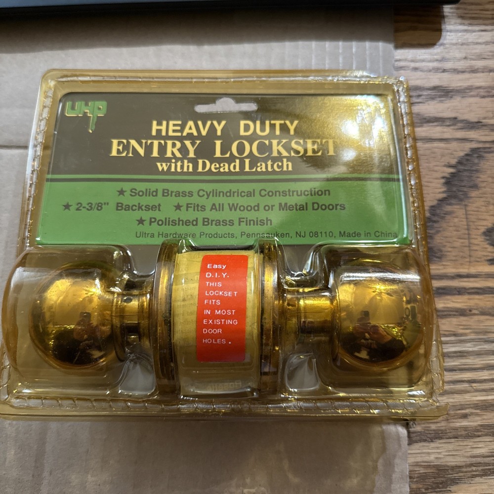 Heavy Duty Entry Locket With Dead Latch - Solid Brass Cylindrical Construction !