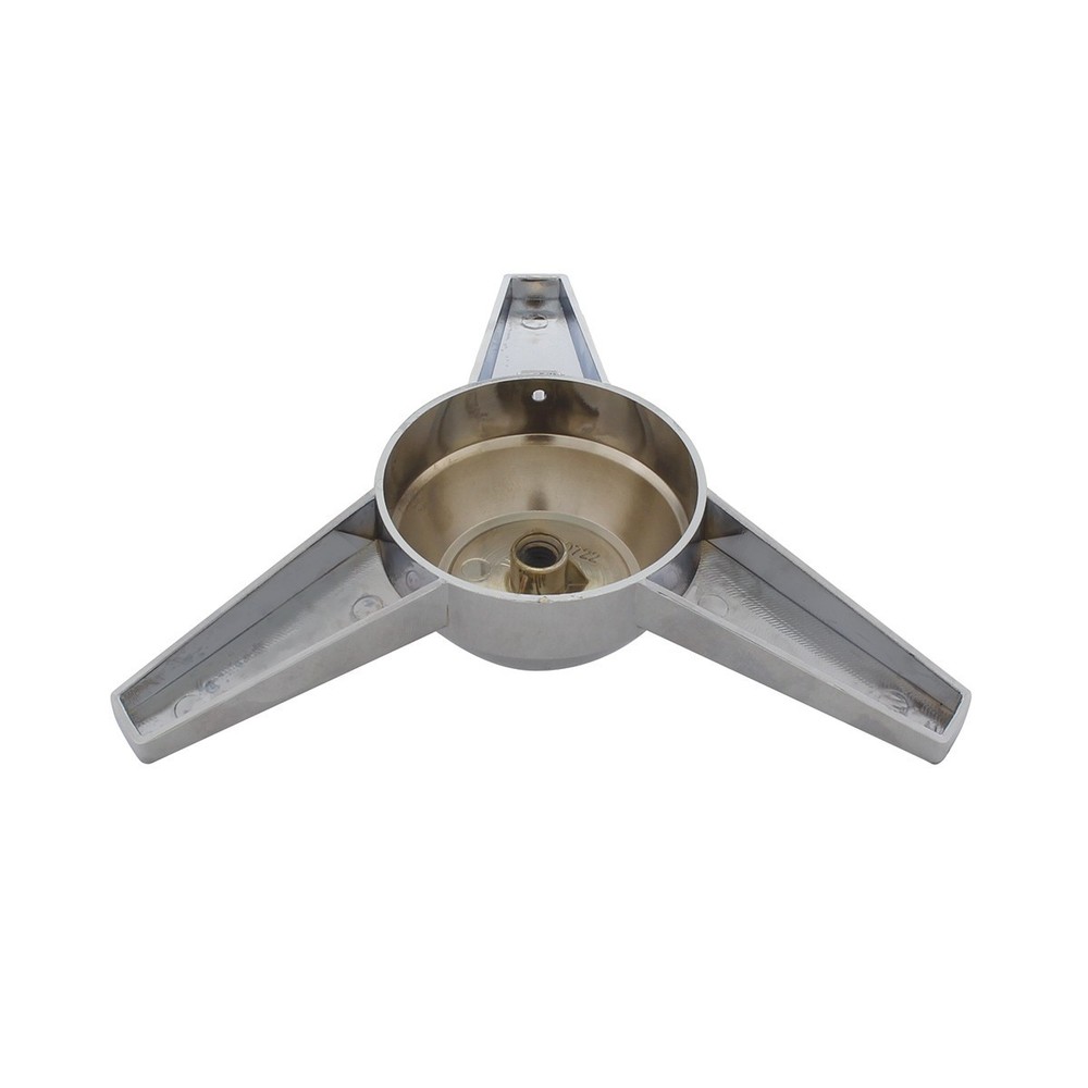 3 Extra Large Straight Bar Hub Cap Spinner - Chrome Plastic