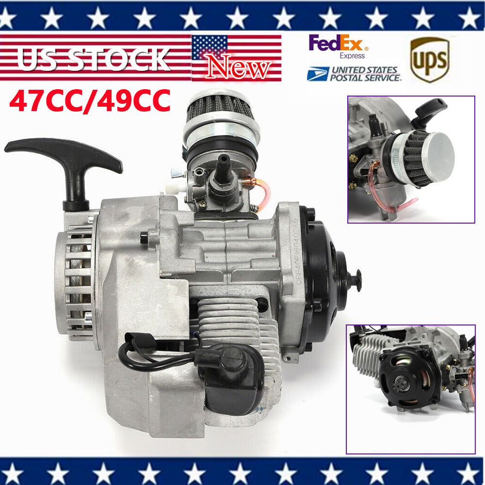 49CC Pull Start Engine Motor Mini Pocket Rocket PIT Quad Dirt Bike ATV 2 Stroke
