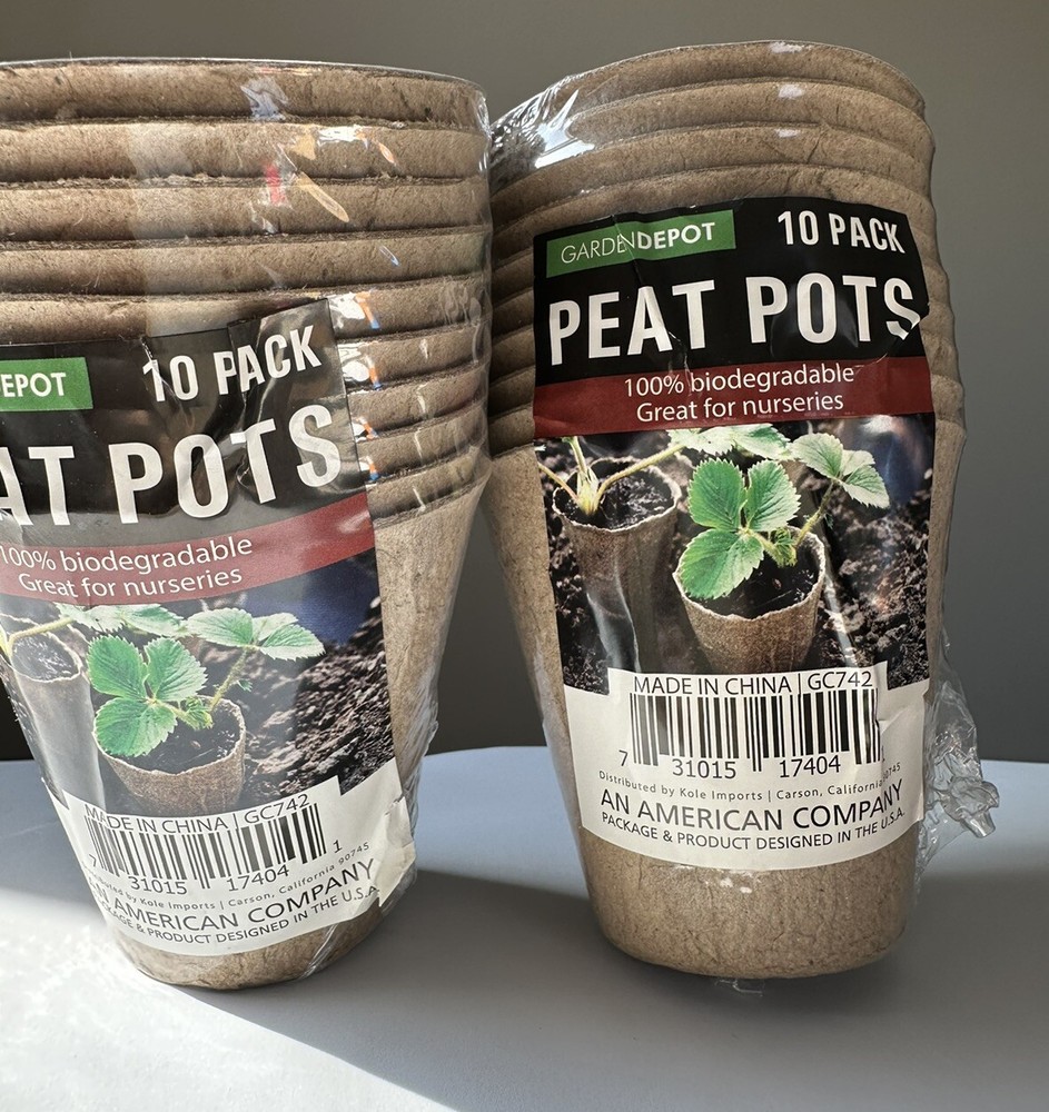 Biodegradable Peat Pots Set of 2 (20) pots