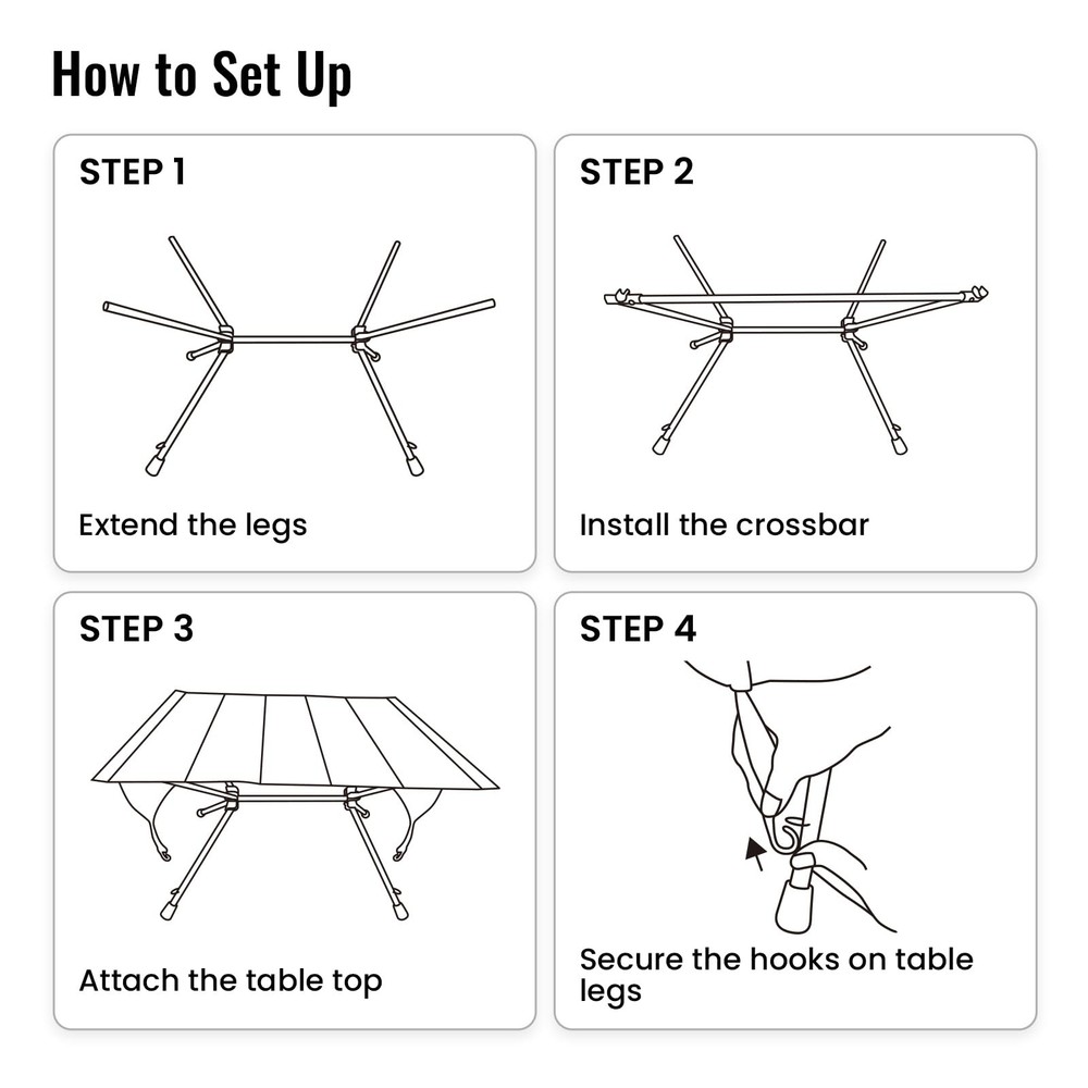 ONETIGRIS VENTARA Camping Table, Ultralight Foldable Table Sturdy Quick Setu...