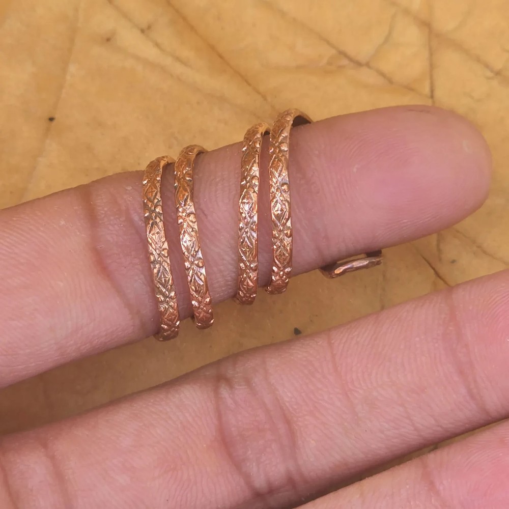 Solid Pure Copper Minimalist Healing Ring, Handmade, Unisex, Splint Ring
