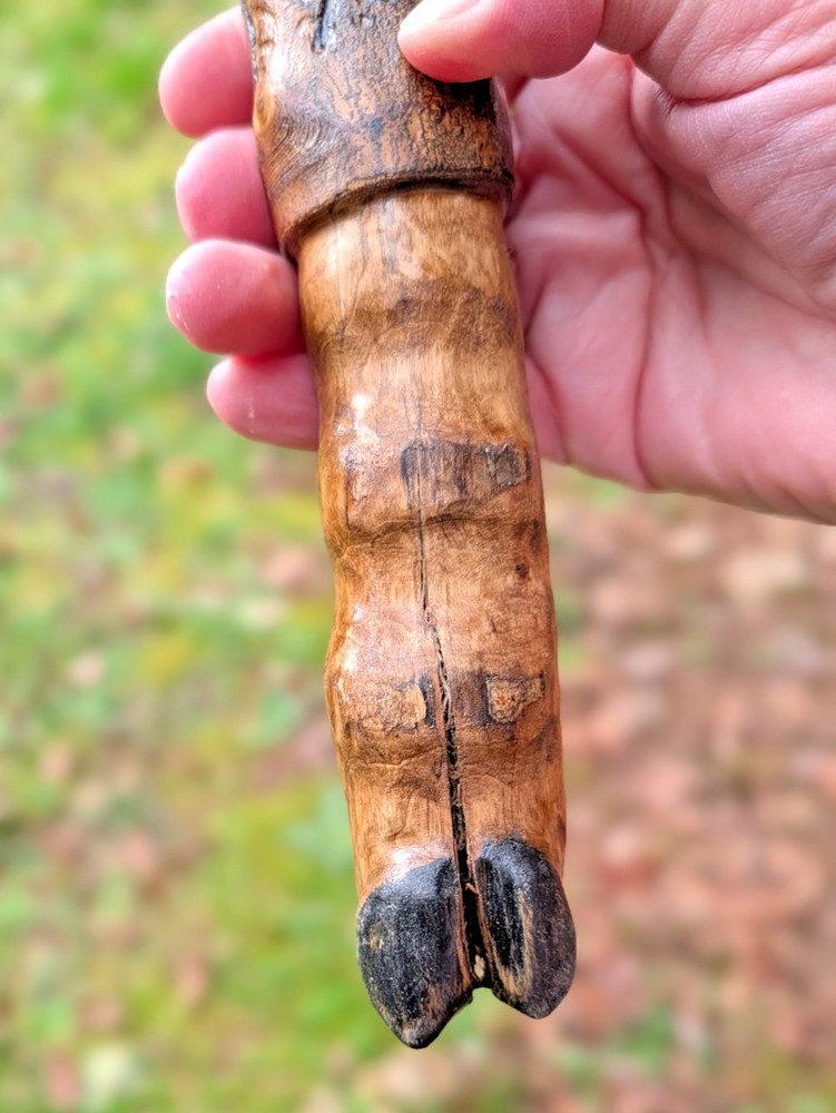Hand Knapped Tomahawk Stone Blade Carved Handle