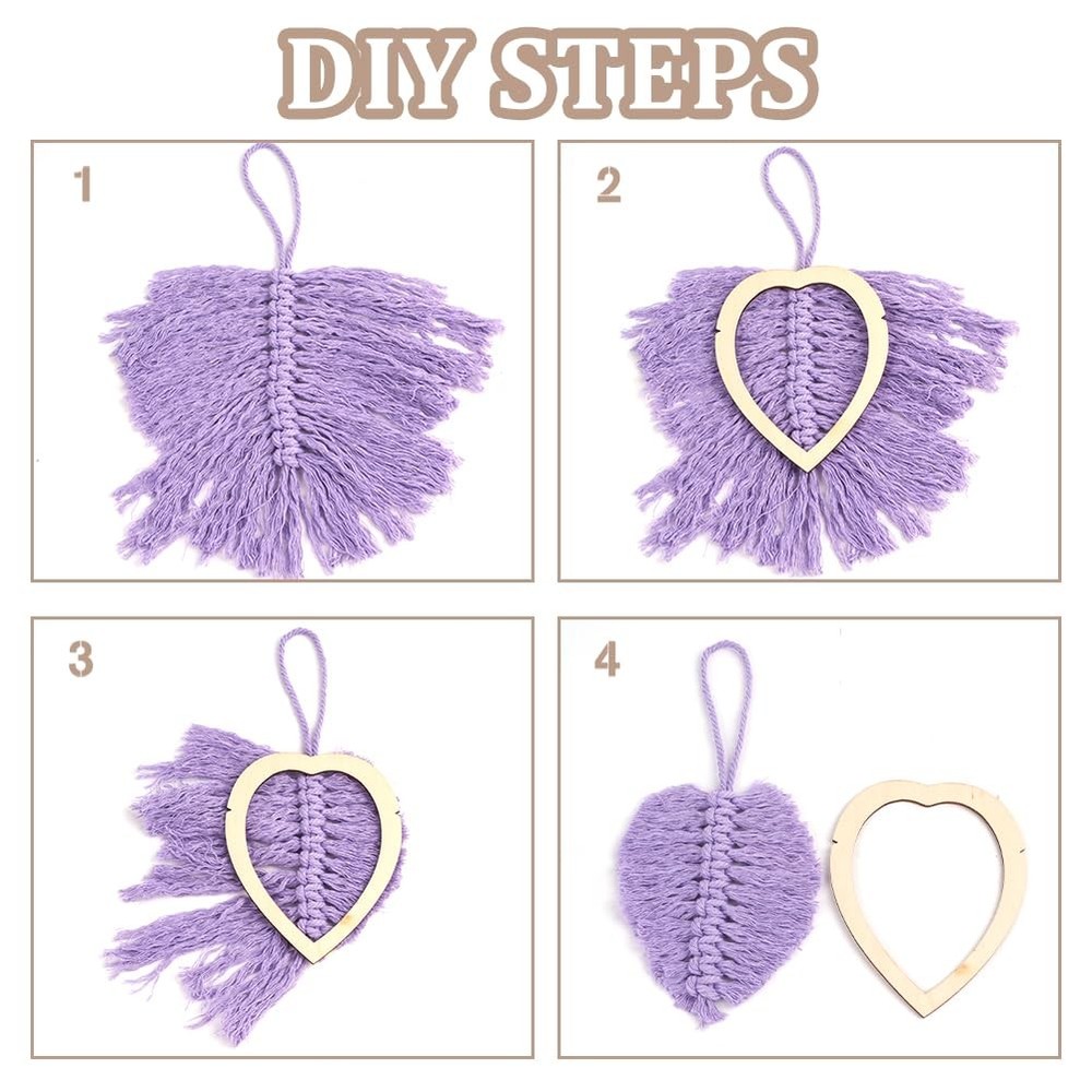 4Pcs Macrame Supplies Set Wooden Macrame Leaf Template Macrame Cutting Moulds...