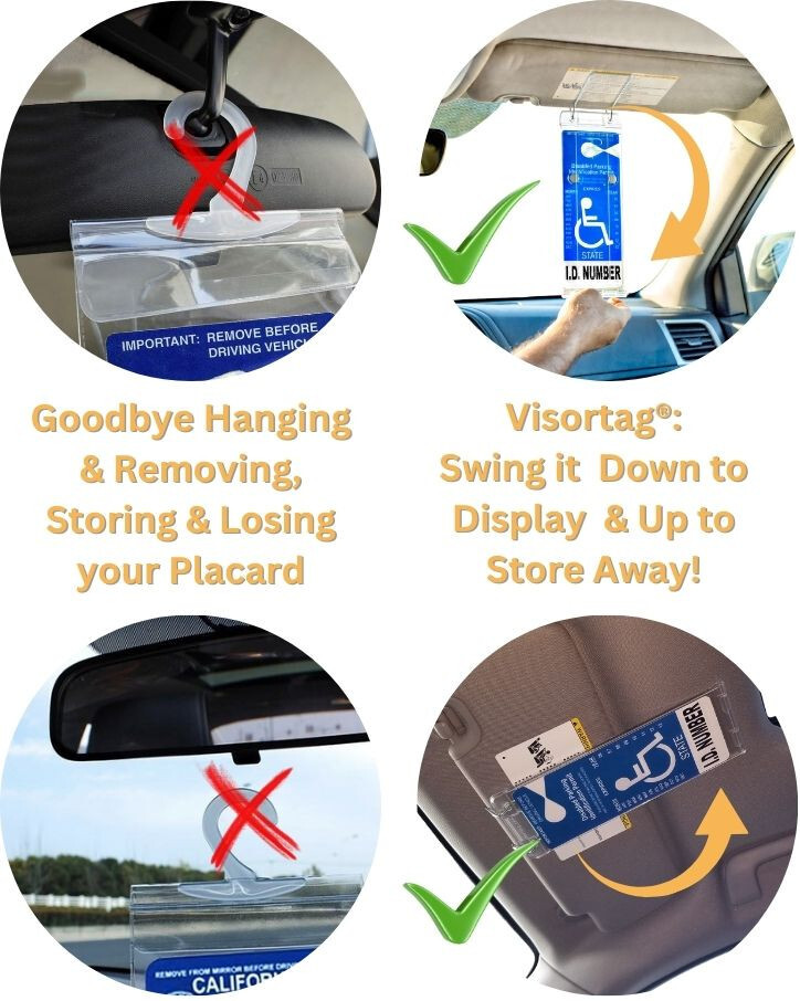 JL Safety Visortag Vertical- Best & Sturdiest Handicap Placard Holder Available!