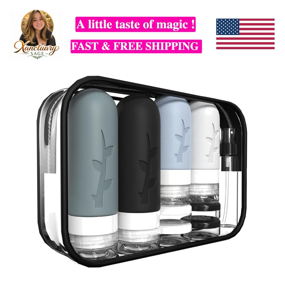 Complete Travel Essentials: 18-Pack Refillable Bottles & Accessories Set