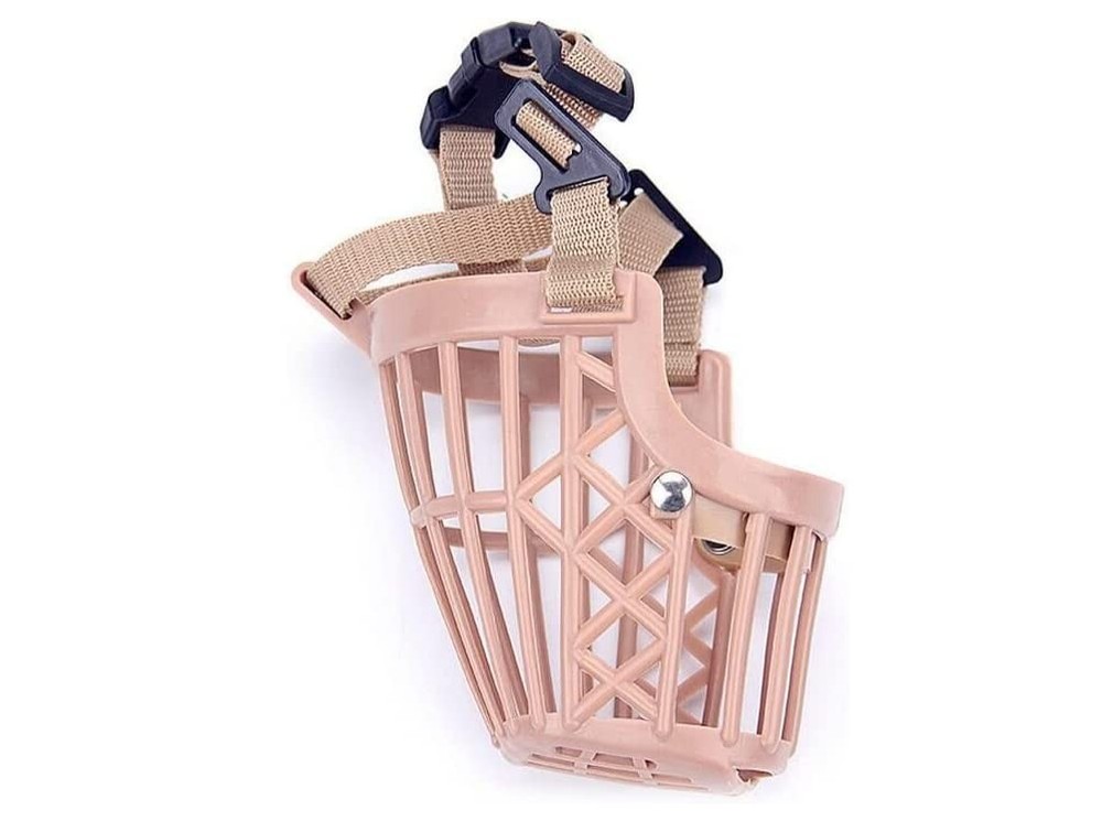 7pcs/Set Softness Plastic Dog Muzzle, Anti Bite Adjustable Pet 7, grey