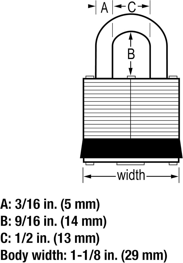 7D Outdoor Padlock with Key, 1 Pack