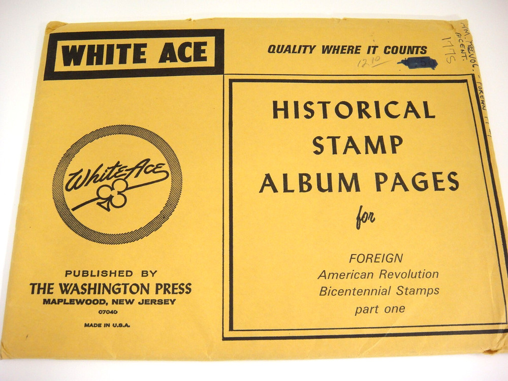 White Ace American Revolution Foreign Bicentennial Stamp Album Part One NOS