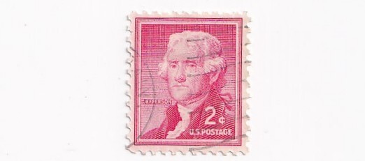 STAMP US SCOTT 1033 "Jefferson" 1954 2 CENT USED - G
