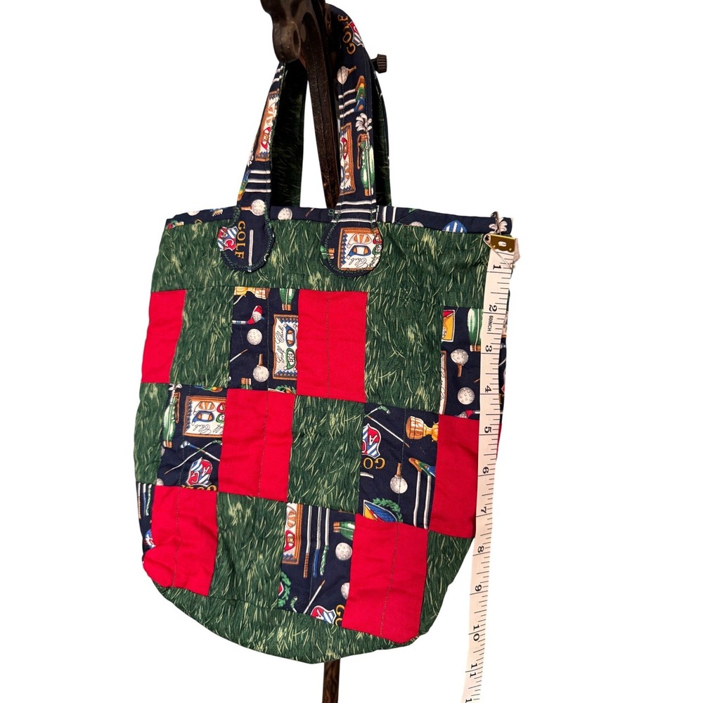 Handmade Quilted "Tee Time" Golf Tote Bag includes Provenance Letter & Patchwork