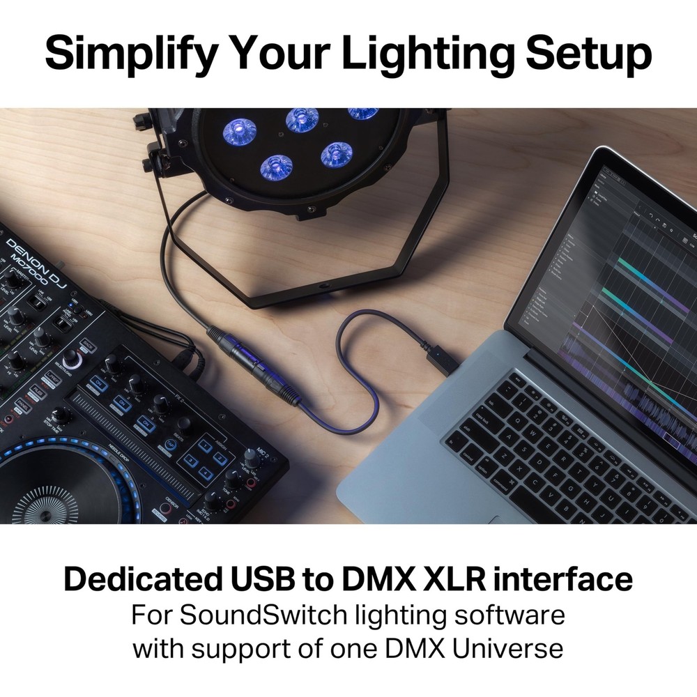 SoundSwitch Micro DMX Interface - Ultra-Compact USB to DMX Interface with 3-M...