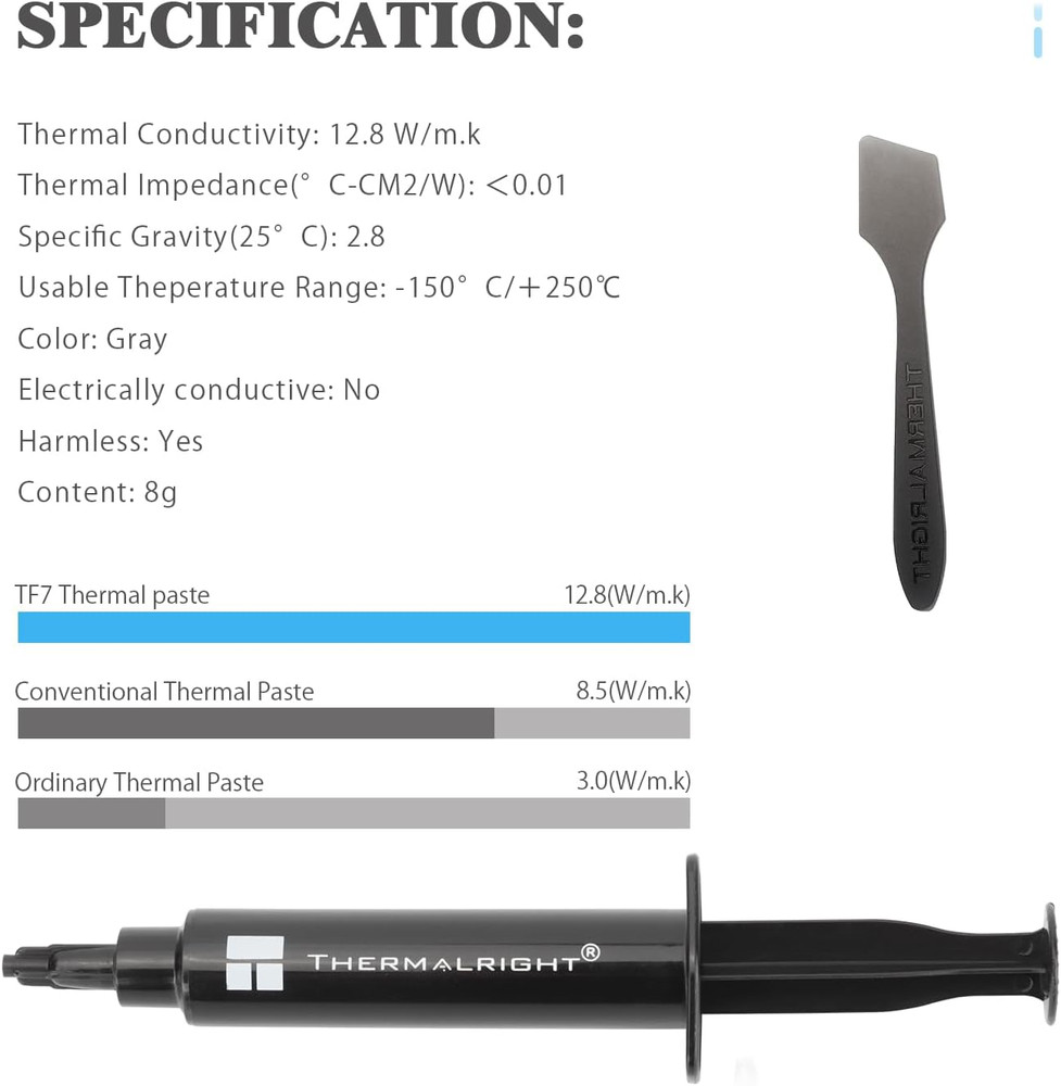 TF7 8Grams High Performance Thermal Paste for Cpu/Gpu/All Radiators,Thermal Cond