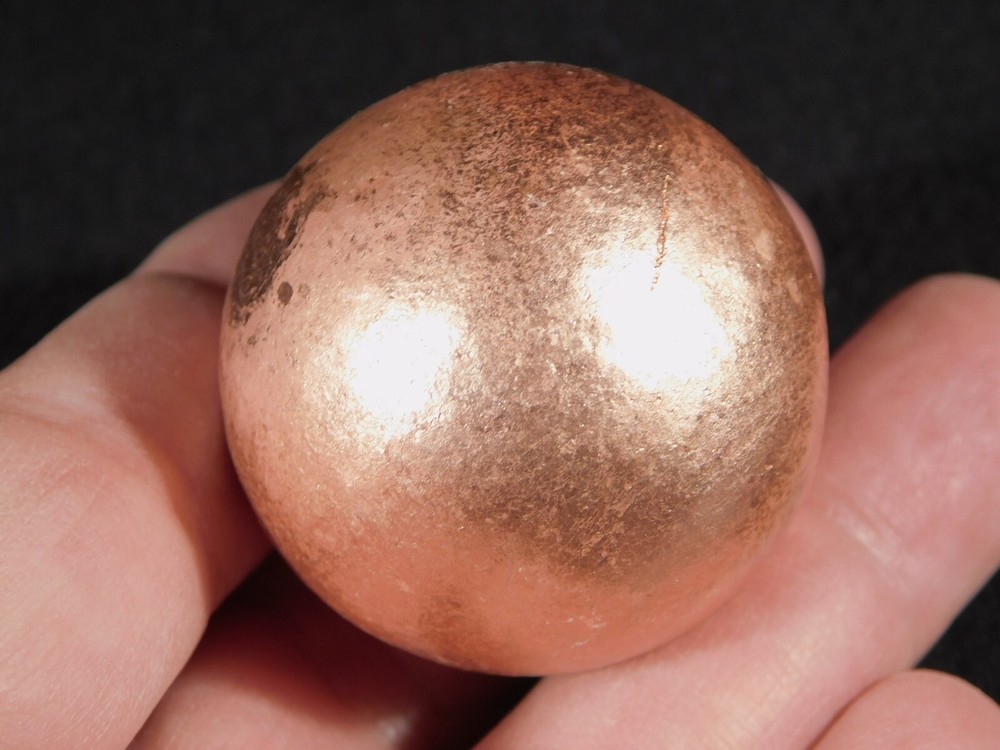 Larger! Super Heavy SOLID COPPER Sphere From Michigan 279gr