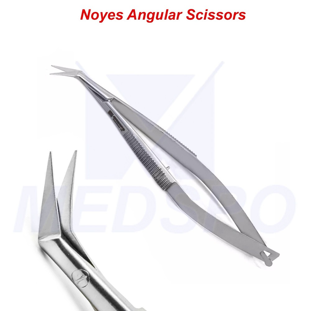 Ophthalmic Micro Noyes Angular Spring Action Scissors Surgical Operating Shears