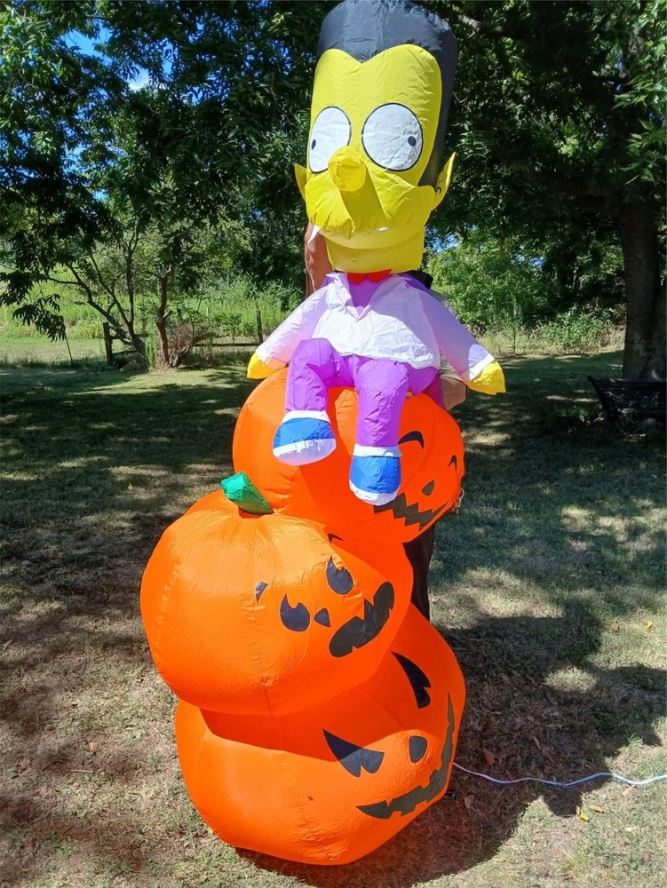 LARGE INFLATABLE BART SIMPSONS HALLOWEEN AIRBLOWN DISPLAY DECOR - WEAK MOTOR !!