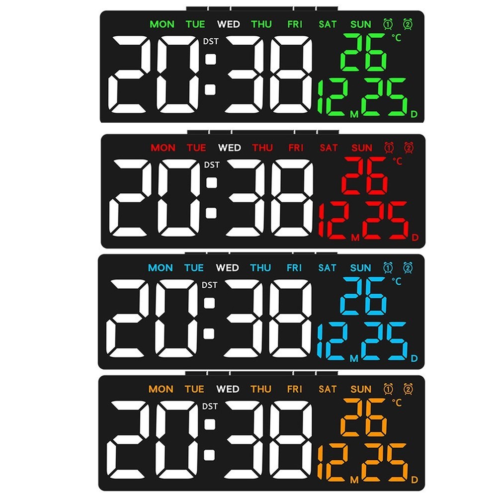 Multifunctional Digital Alarm Clock with Date Week and Temperature Display