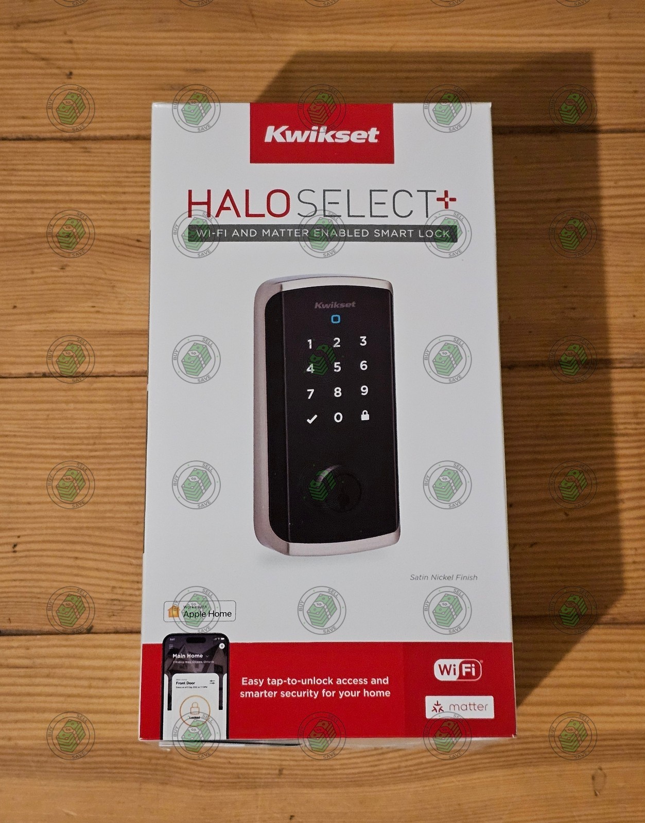 Kwikset Halo Select Plus Wi-Fi Matter Smart Lock Apple Home Keys - Satin Nickel