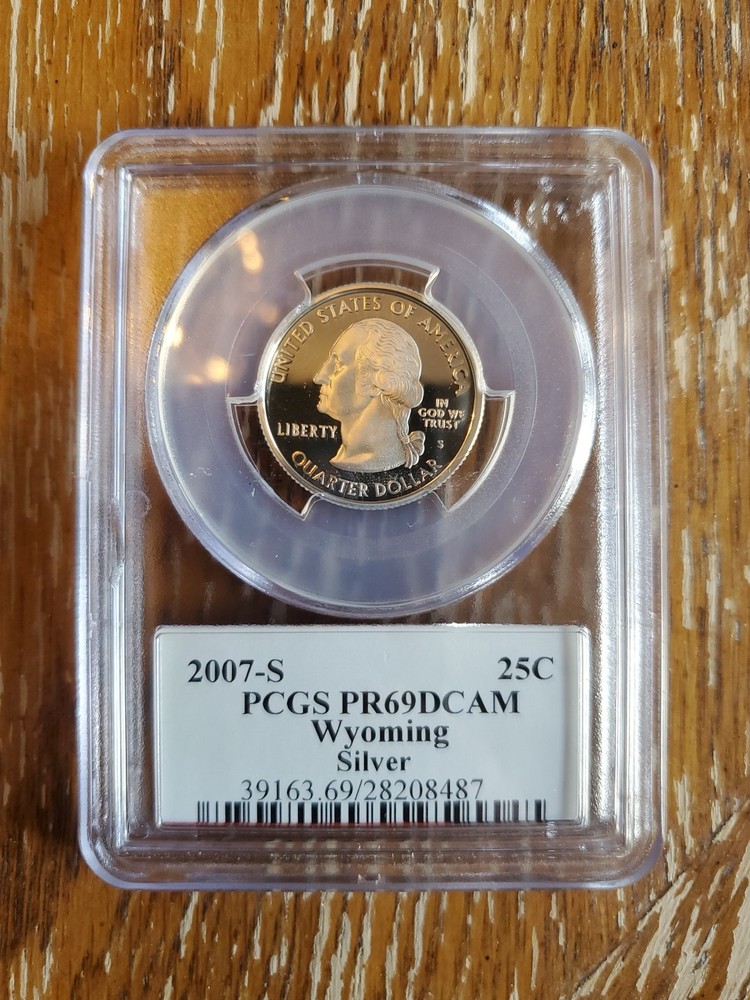2007-S 25C Silver Wyoming Quarter PCGS PR69DCAM