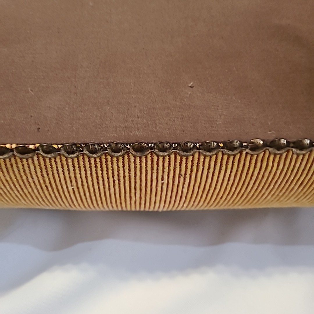 Vintage needlepoint butterfly footstool 13" x 13" x 5" Wooden Feet