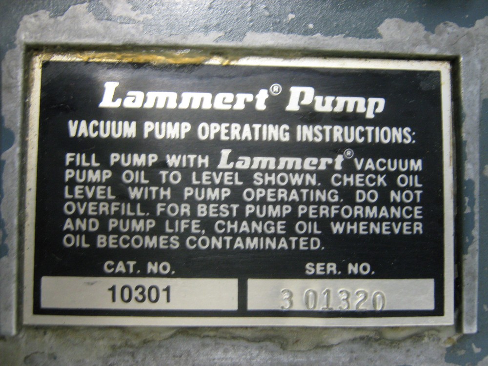 LAMMERT 10301 VACUUM PUMP